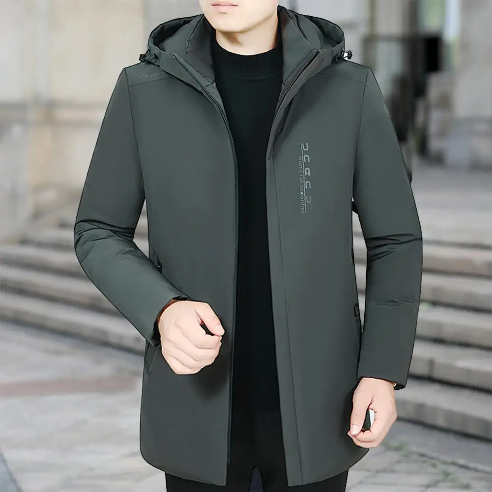 

Ветровка мужская с хлопковой подкладкой, удобная утепленная куртка средней длины, Повседневная офисная куртка с длинным рукавом