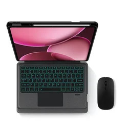 Magnetic Detachable Trackpad Keyboard Cover for French(QWERTY) (Black with mouse)