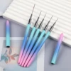 Nail Art Liner Brushes, 5Pcs Painting Nail Art Brush Set Nail Dotting Drawing Tool for Long Lines, Thin Details, Fine Drawing 1