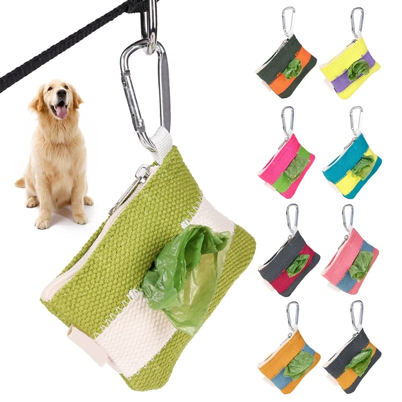 

Pet Dog Poop Bag Dispense Premium Pick-up Bag Zippered Pouch Pets Supplies Garbage Bags Organizer Portable For Small Medium Dog