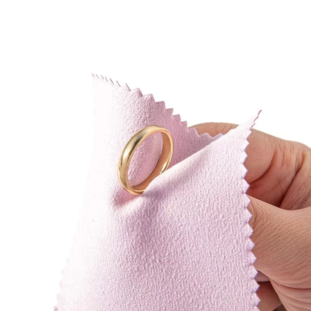 Jewelry Cleaner Solution & Polishing Cloth Set Gold Silver Diamond Tarnish Remover 10ml Liquid + 50pcs Wipes