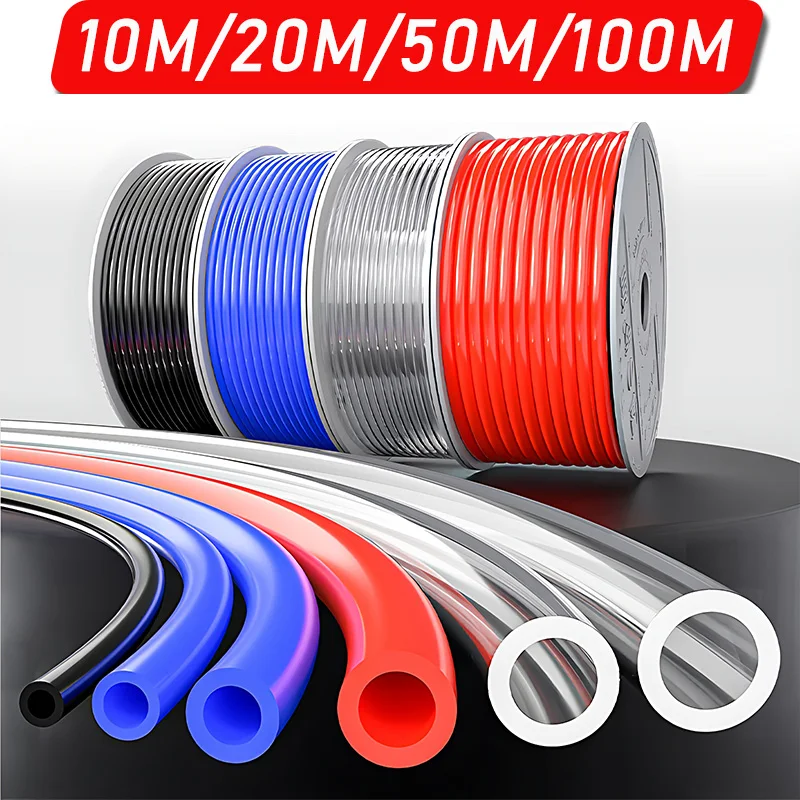Mangueira Pneumática do Compressor da Mangueira do ar Tubo de ar 10m 20m 50m 100 m 4*2.5 mm 6*4 mm 8*5 mm 10*65 mm 12*8 mm pu Pipe Tube