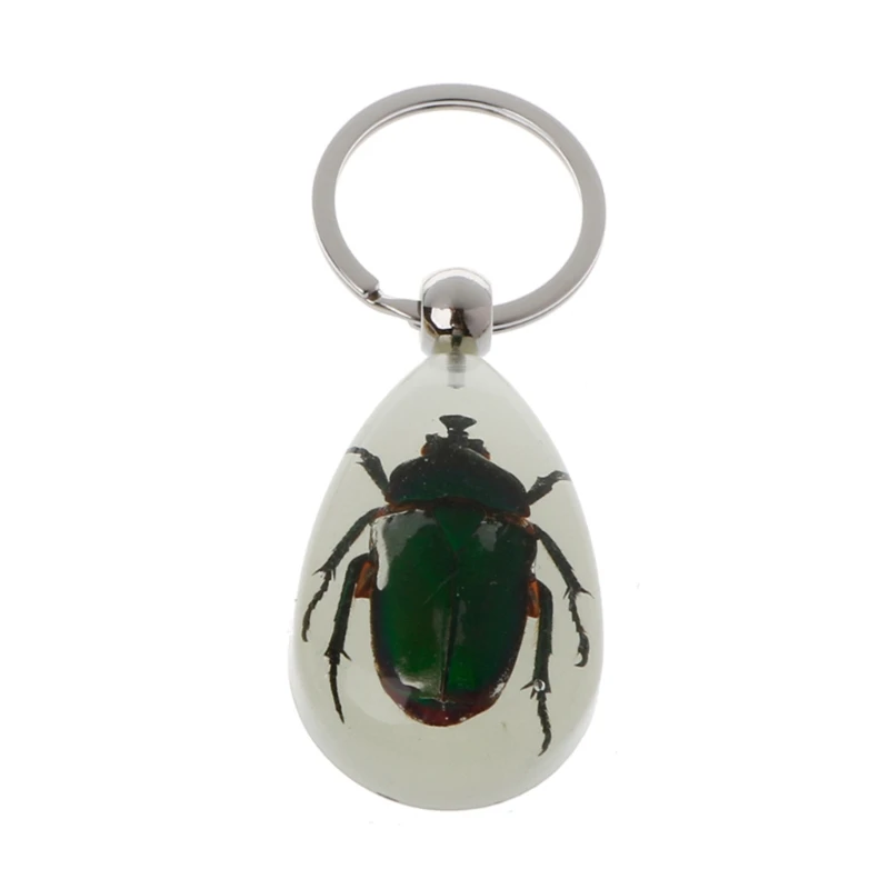 Glow In The Dark Resin Keychain With Real Insect - Black Scorpion Sample | Gift Idea For Men