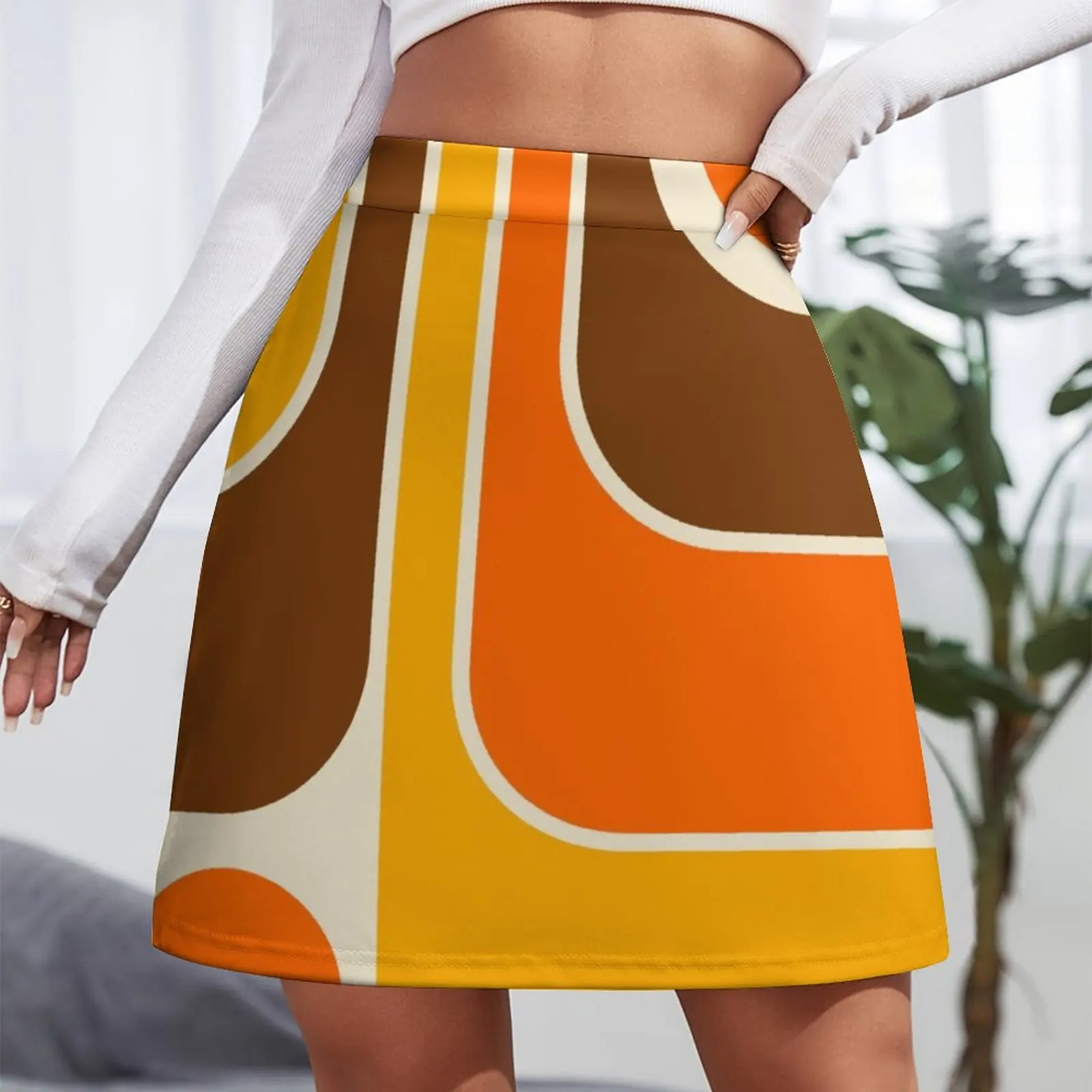 Retro Geometric Design 624 Mini Skirt Korean clothing korean style clothing