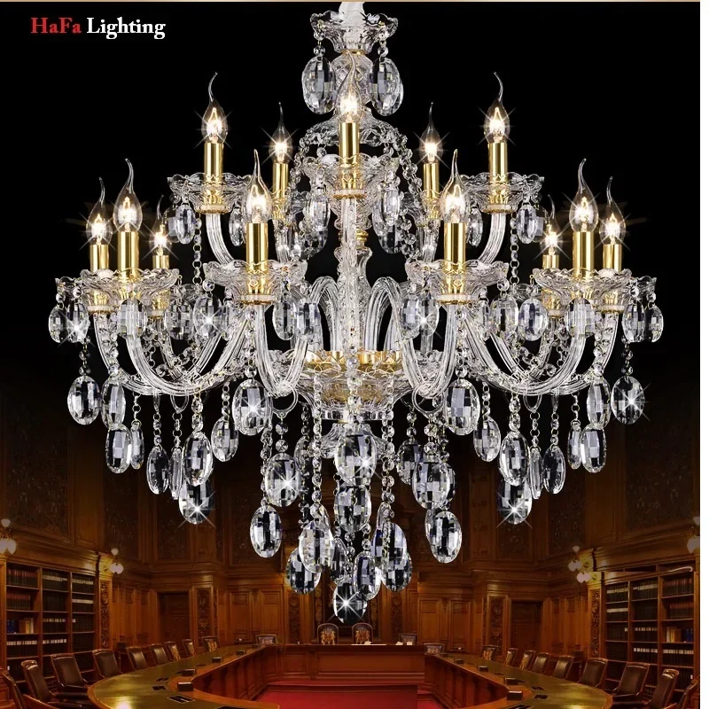 

Modern New K9 Crystal Lustres De Cristal Decoration Chandeliers And Pendants Silver/Gold 6/8/15/18 Arms for Living Room