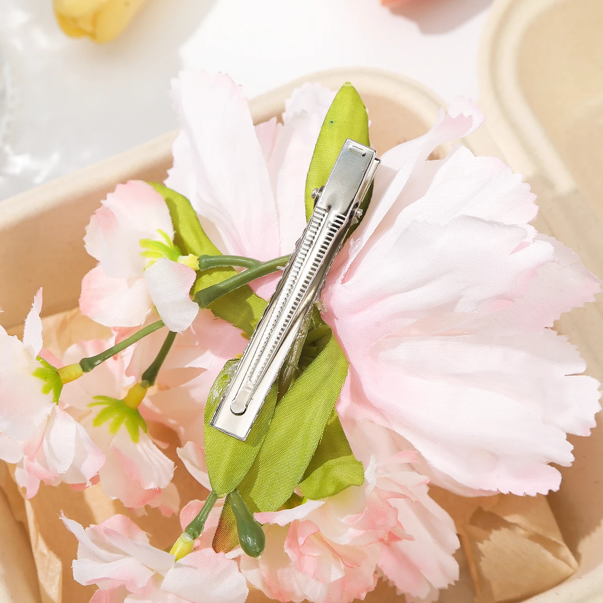 Cherry Hairpin Pink Flower Hair Clips Girls Sweet Side Clip Travel Holiday Headwear Ladies Fashion Hairpin Gifts Accessories