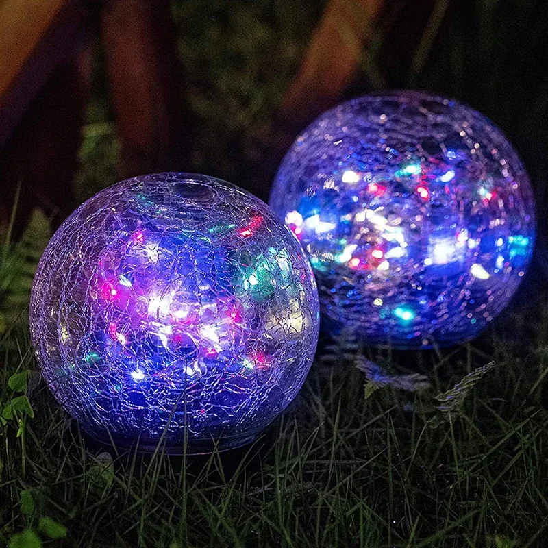 LED Solar Lawn Lights Outdoor Waterproof Cracked Glass Light For Holiday Courtyard Path Park Garden Decoration Solar Lamp