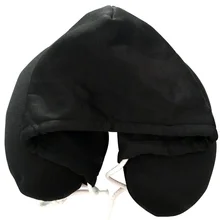 Adults Drawstring Solid Microbeads Travel Hooded With Hat Neck Pillow Cushion Portable Neck Support Flight U-shaped tanie tanio HOUSEEN CN (pochodzenie) BODY Podróży Stałe Włókno ze 100 zawartością poliestru Poliester Bawełna pamięć Klasy A