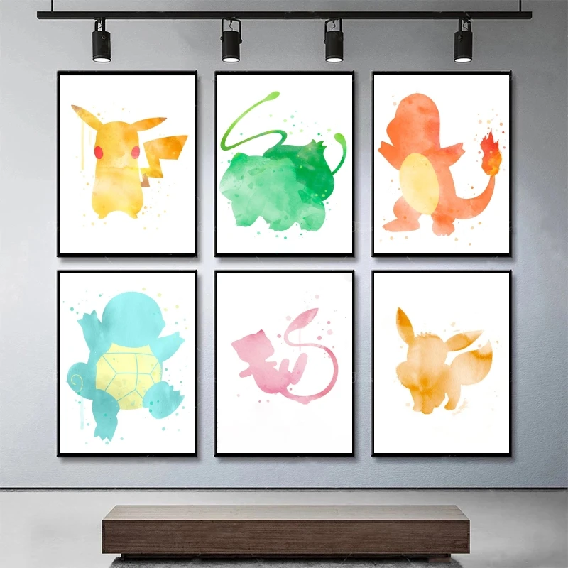 

Canvas Artwork Painting Pokemon Eevee Aesthetic Poster Modern Living Room Picture Hanging Cuadros Best Gift Decor Gifts