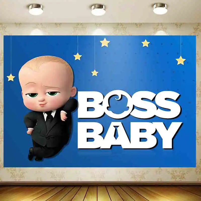 Cute Little boss Background Birthday Party Supplies Baby Shower feeder Banner Kid Faovr Room Decoration Customize Backdrop