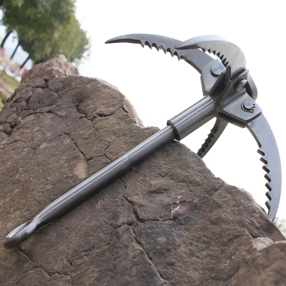 Rock Climbing Claw Folding Survival Claw Stainless Steel Grappling Hook 4 Claws Rock Climbing Folding Hook Outdoor Survival Tool