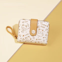 Japanese Cute Cat Girls Wallet Short Student Card Holder Money Bag Zipper Zero Wallets for Women кошелек женский Cartera 카드지갑