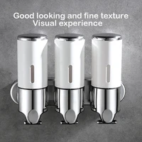Stainless Steel Soap Dispenser Simple Clean Wall-Mounted Manual Pressing Shower Gel Hotel Bathroom Single Double Tube Soap Box 1