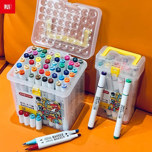 12-80 Color Water-Soluble Double Headed Marker Pen Watercolor Pen Set  Comics Double Headed Soft Headed Children's Painting Pen - AliExpress