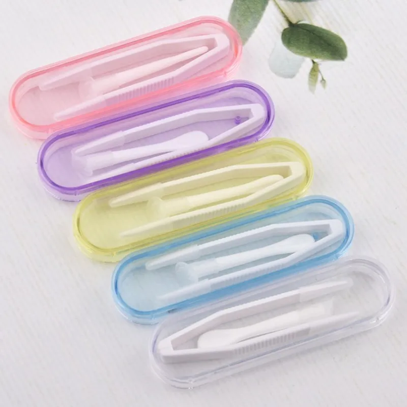 Multicolor Portable Contact Lens Tweezers Set