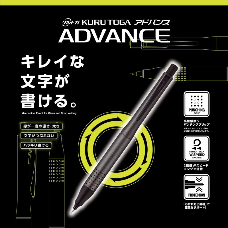 Uni Kuru Toga Metallic Mechanical Pencil 0.5MM Lead Advance Upgrade Model M5-1030 Automatic Rotation Japanese School Stationery 6