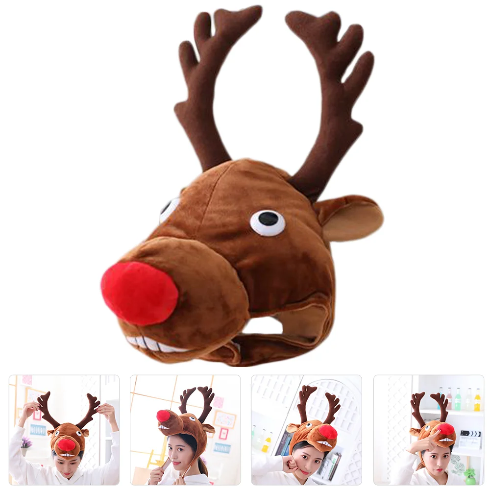 

Elk Headgear Hat Party Costume Accessory Interesting Photo Prop Adorable Head-wear Pp Cotton Unique Christmas