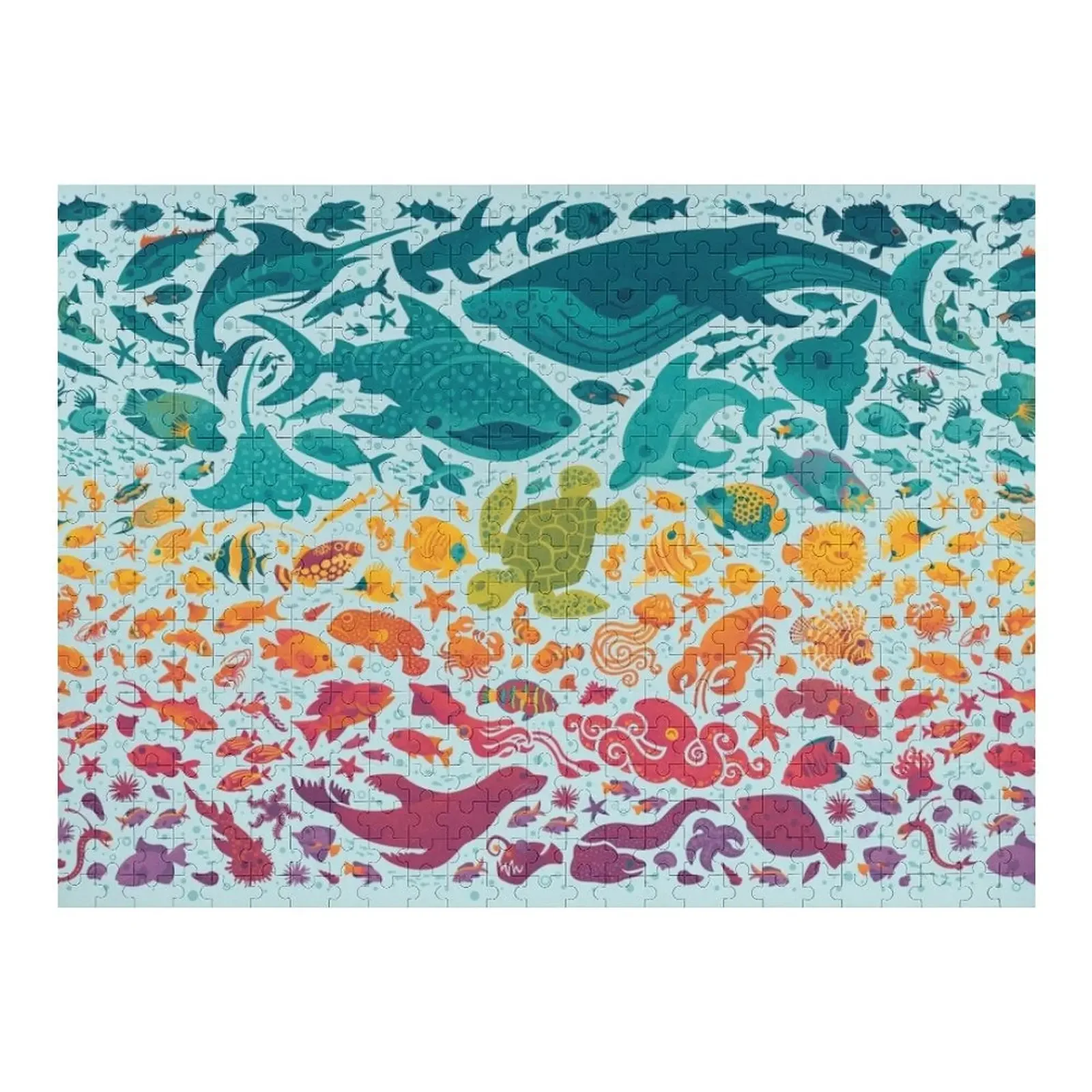 Aquatic Spectrum 2 : light blue Jigsaw Puzzle Custom Gifts Jigsaw For Kids Works Of Art Puzzle cannon beach view from ecola point jigsaw puzzle works of art customized toys for kids iq puzzle