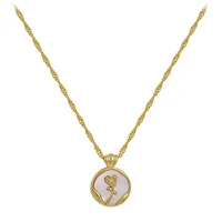 Collier avec pendentif Rose en métal pour femmes, coquille ronde irrégulière, en acier inoxydable, chaîne de cou Sexy, bijoux de luxe de fête, nouvelle collection 2025 6