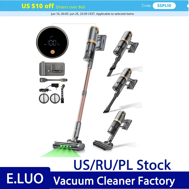 Cordless Vacuum Cleaner、24Kpa掃除機 Cordless Vacuum Cleaner, 350W/24kPa Stick Vacuum with Touch