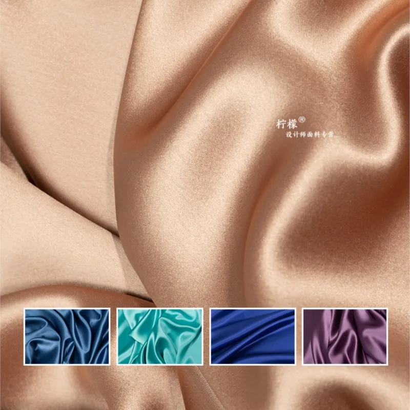 Heavy high-density triacetate fabric satin cheongsam coat skirt small clothing designer