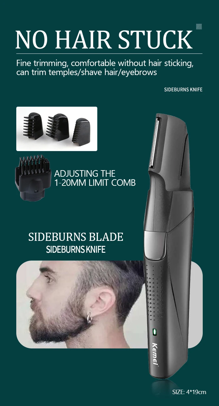 Description Picture 6 of itemKemei 5 in 1 Hair Trimmer Beard Trimmer Body Trimmer, Hair Clipper, Ear & Nose Hair Trimmer, Electric Razor, Shaver Cordless