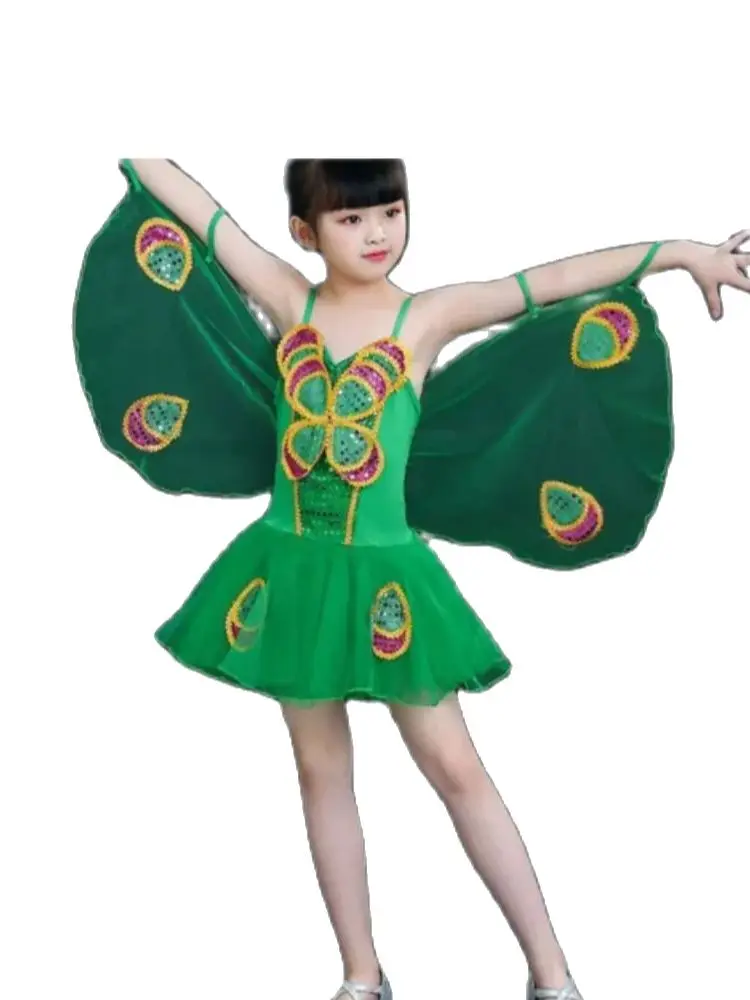 

1 шт./лот детское платье для косплея с бабочками танцевальное платье с бабочками для девочек