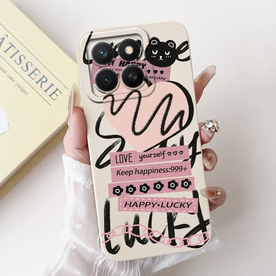Fashion Girl Butterfly Soft Silicone Couple Phone Case Cover, Compatible with Honor X8C 2025
