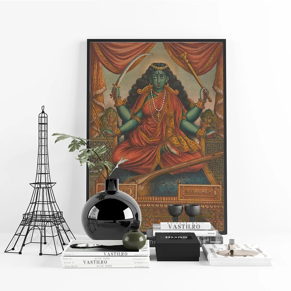 Índia religião impressão da arte do vintage poster hinduísmo buda deus imagem da parede fé pintura em tela quarto decoração