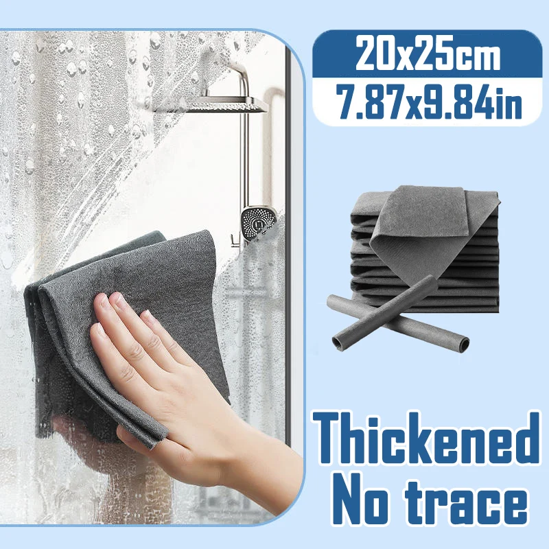 thumbnail image 1 of 1/10 piezas de paño de limpieza mágico, grueso, reutilizable, de microfibra, para limpiar vidrios, lavable, sin pelusa, para vidrios de cocina, 1 of 5