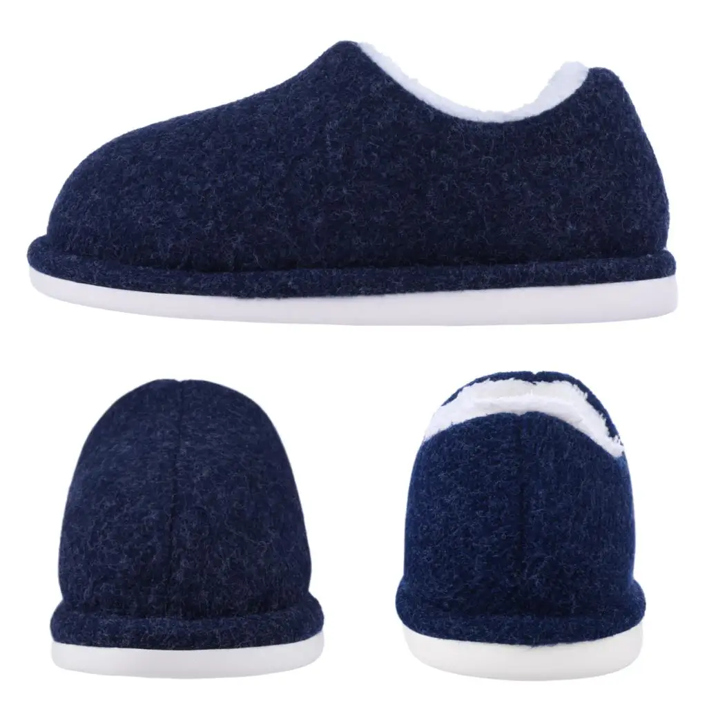 Bebealy Winter Fuzzy Fur Slippers For Women Plush  Felt Home Cotton Slippers Fluffy Soft Flat Non-Slip Heel Wrap Furry Slides