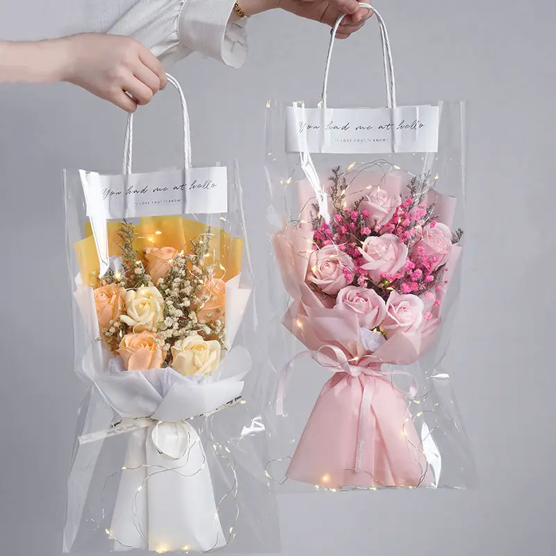 

Flower Bouquet Roses Soap Bouquet Valentine's Day To Send Girlfriend Forever Flowers With Gift Bags Lamp String Anniversary Gift