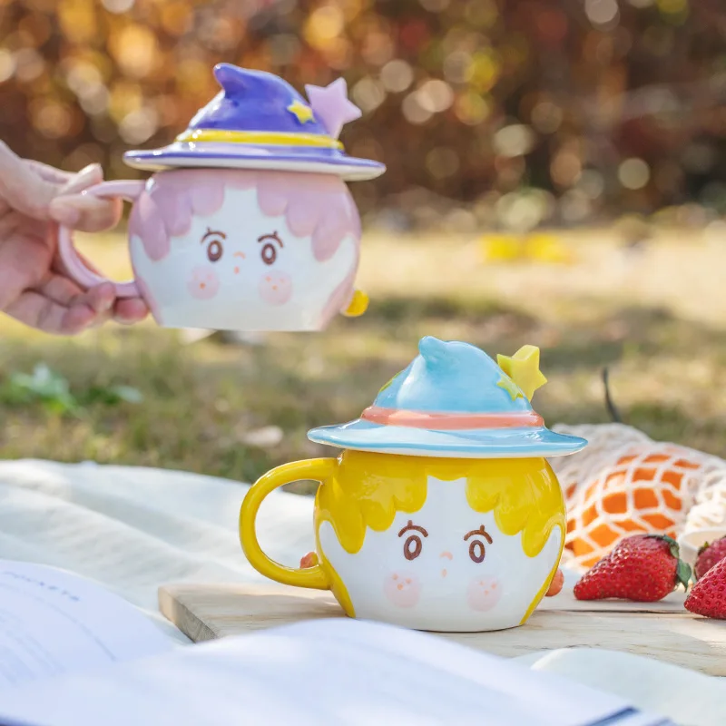 

Creative Cartoon Ceramic Coffee Cup Cute Female Design Small Crowd High Face Value Large Capacity Household Breakfast Cups