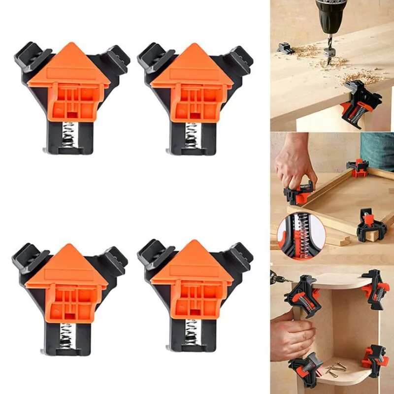 Woodworking Angle Clamp Tool Set 60/90/120 Degrees Fixer Photo Frame Picture Frame Clamp Home Tools Punching Installer Hand Tool woodworking clamps