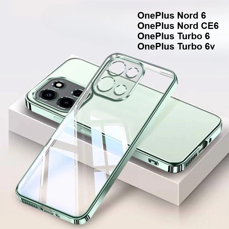 Soft Silicone Transparent Shockproof Phone Case with Electroplated Frame and TPU Back Cover