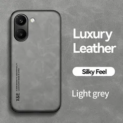 Shockproof Magnetic Leather Car Holder Phone Case Cover for Poco X8 Pro (Light Gray)