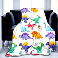 Dinosaur Land Fantasy Blanket Childishly Fun Multi-Species Dinosaur Pattern Creative Gift For Kids Sofa Bedroom Available 1
