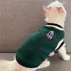 Pet Dog Knitted Sweater Clothes for Small Medium Dogs,Winter Warm Padded V-neck Dog School Uniform,Chihuahua French Bulldog Coat 3