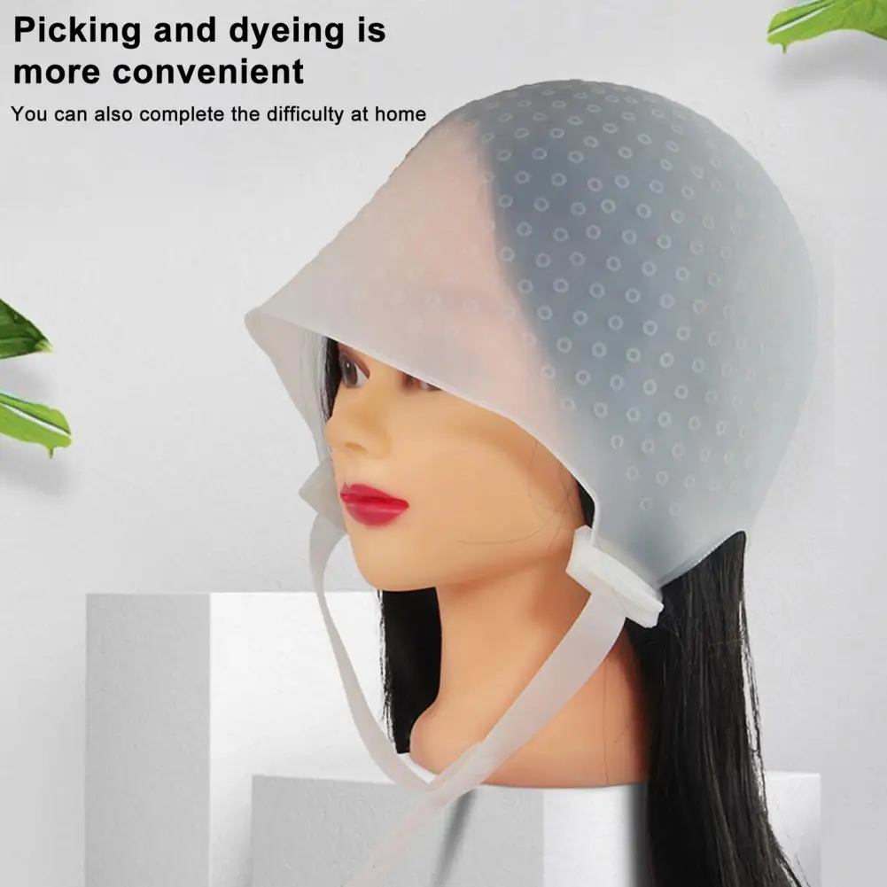 Hair Highlighting Hat with Needle Holes Professional Reusable Silicone Hairdressing Tool Adjustable Buckle Hair Dye Hat Home sketching knife professional grey face pen sponge brush details highlighting tool art student art examination