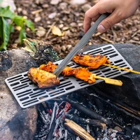 Charcoal Barbecue Grill Heat-Resistant BBQ Wire Mesh Grate Light Titanium Portable Gas Grill Less Deformation for Outdoor Picnic - Image 3