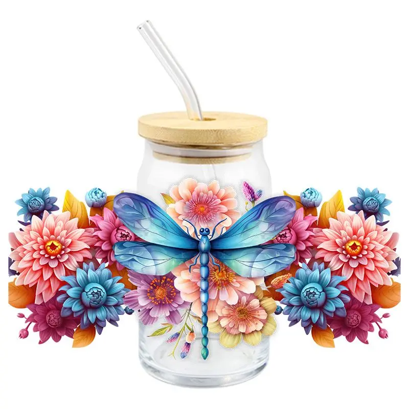 Beautiful Dragonfly UV DTF Wrap Transfer Stickers DIY Waterproof Design DTF Wrap For Glasses Cups Bottles Sticker 3d stickers 3d wall stickers uv dtf wrap transfer
