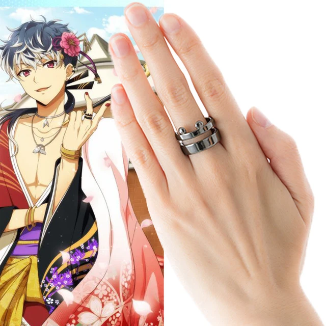 Juego de 11 anillos de anime para cosplay con collar, anillos de