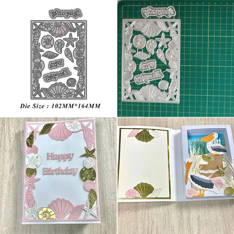 

Shell Frame New Cutting Dies Metal Cut Dies Stencils Scrapbooking Photo Album Decorative Embossing DIY Paper Cards