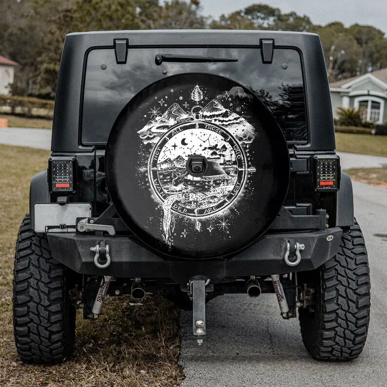 Compass, Camping, Nature, Not All Those Who Wander Are Lost Trendy Tire  Cover, American Day, Fast Shipping, Father's Day Gift