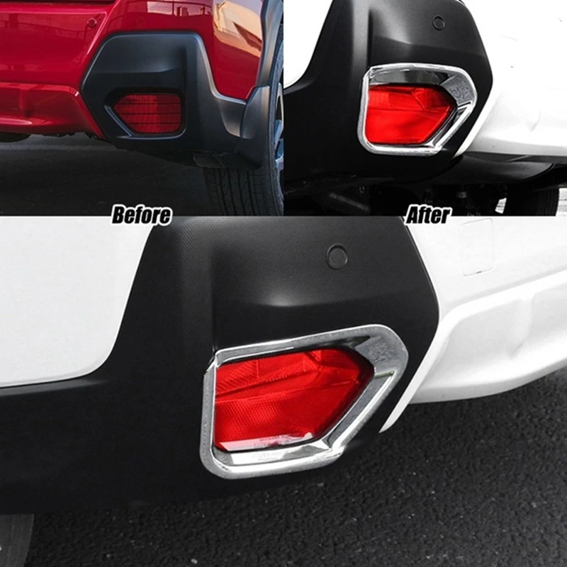 Chrome Rear Fog Light Lamp Cover Foglight Bumper Trim Molding Accessories for Subaru XV Crosstrek