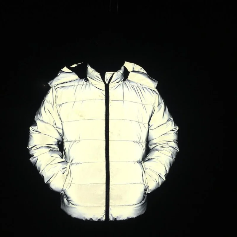 Winter New Reflective Men's and Women's Same Style Luminous Bread Clothing Fashion Cotton Coat