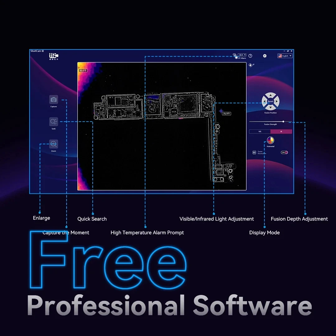 ShortCam III 적외선 열화상 카메라 PCB 결함 진단 장비 휴대폰 마더보드 단락 감지기