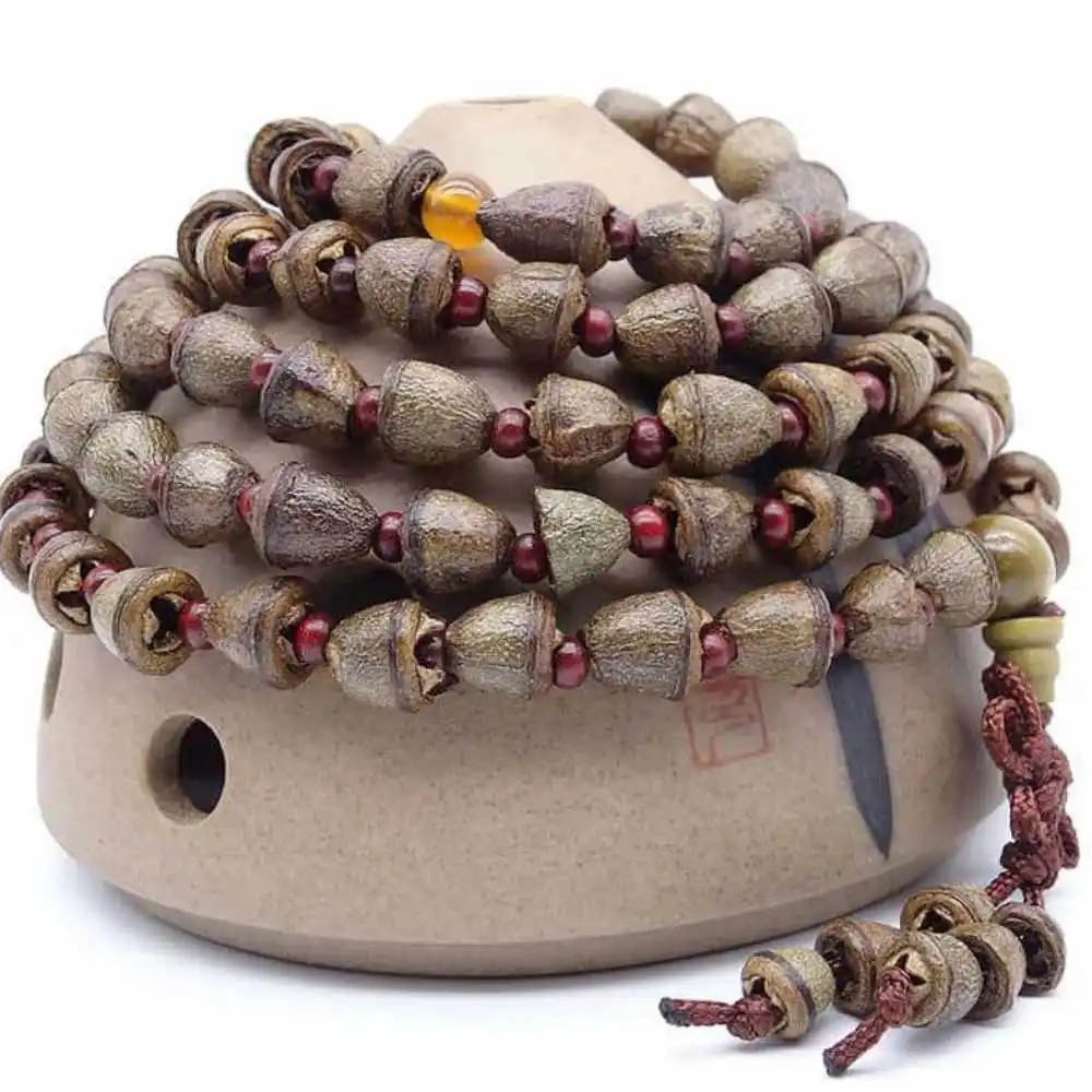

Beautiful Natural Rudraksha Small Bell 108 Bracelet Buddhism Chakra Cuff Practice Calming Bohemia All Saints' Day Dark Matter
