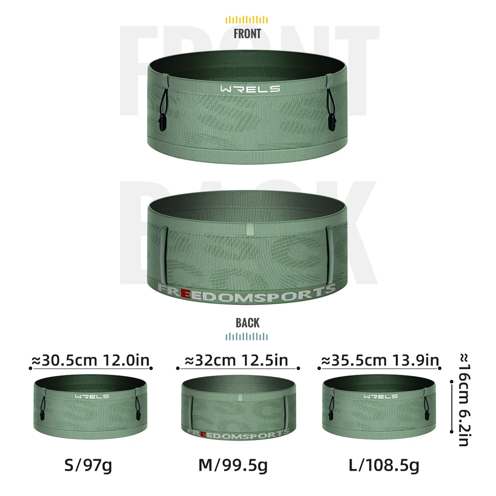 WRELS Woven Elastic Sports Waist Bag Pack Belt Hydration Waist Pack Ultralight Waist Bag Phone Holder for Outdoor Trailing Run 6