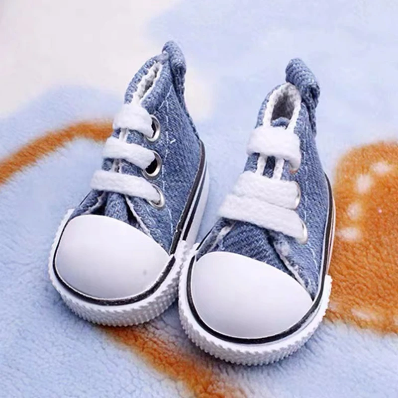 1/6 BJD Doll Shoes Handmade 5 CM Shoes for Dolls Mini Canvas Shoelace Doll Play House Dress Up Accessories Children Toys Gift 5